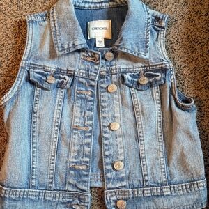 Cherokee Light Blue Denim Vest with Button Front
